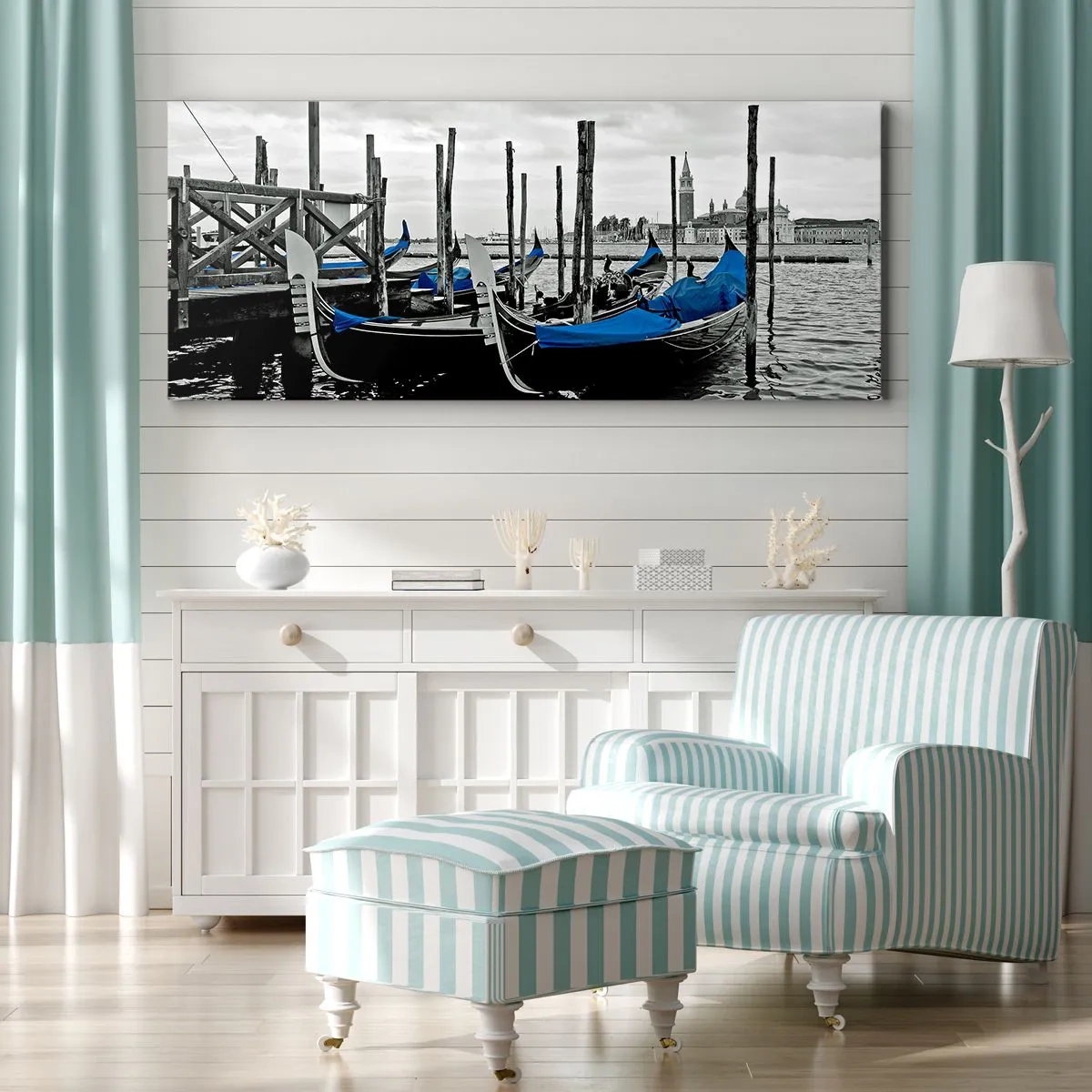 Bild auf Leinwand - Leinwandbild - Nachdenkliches Venedig - 90x30 cm