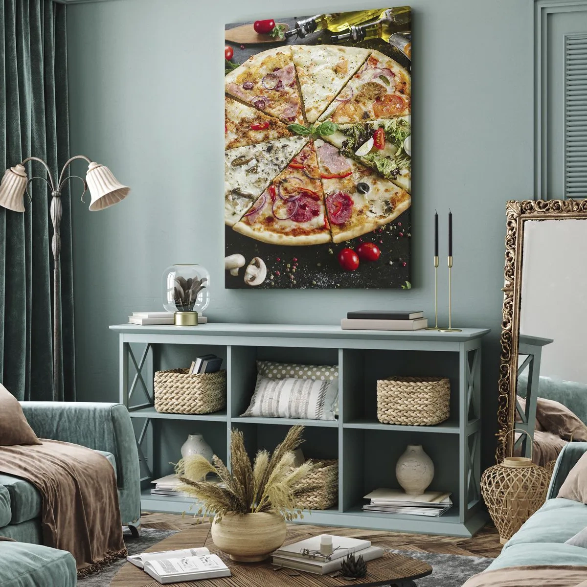 Bild auf Leinwand - Leinwandbild - Eine Reihe von Geschmacksrichtungen - 55x100 cm