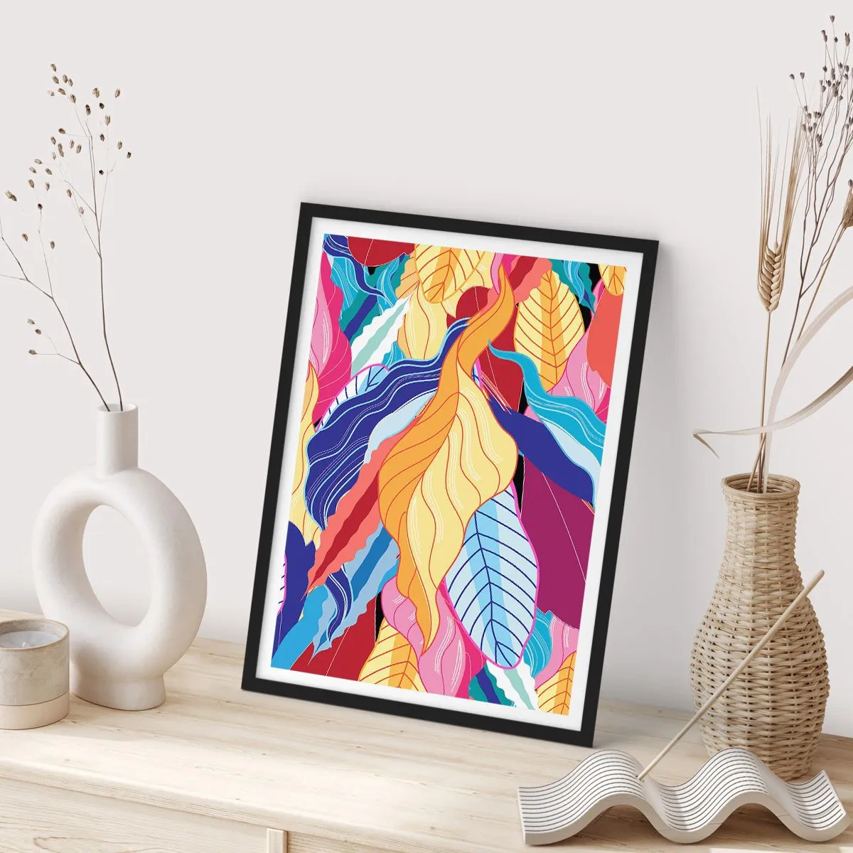Poster in einem schwarzem Rahmen - Buntes Durcheinander - 40x50 cm