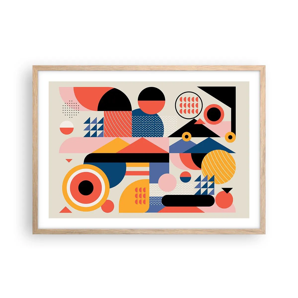 Poster in einem Rahmen aus heller Eiche - Komposition: Na, los, spiel! - 70x50 cm