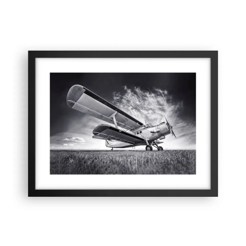 Poster in einem schwarzem Rahmen - Der geflügelte Wanderer - 40x30 cm