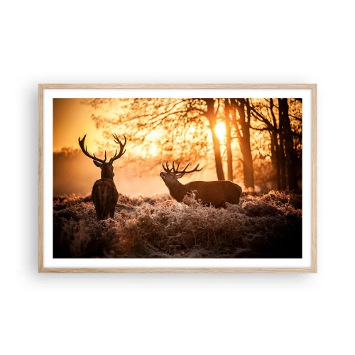 Poster in einem Rahmen aus heller Eiche - Der Traum eines Jägers - 91x61 cm