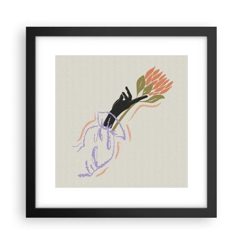 Poster in einem schwarzem Rahmen - Schwesterliche Berührung - 30x30 cm