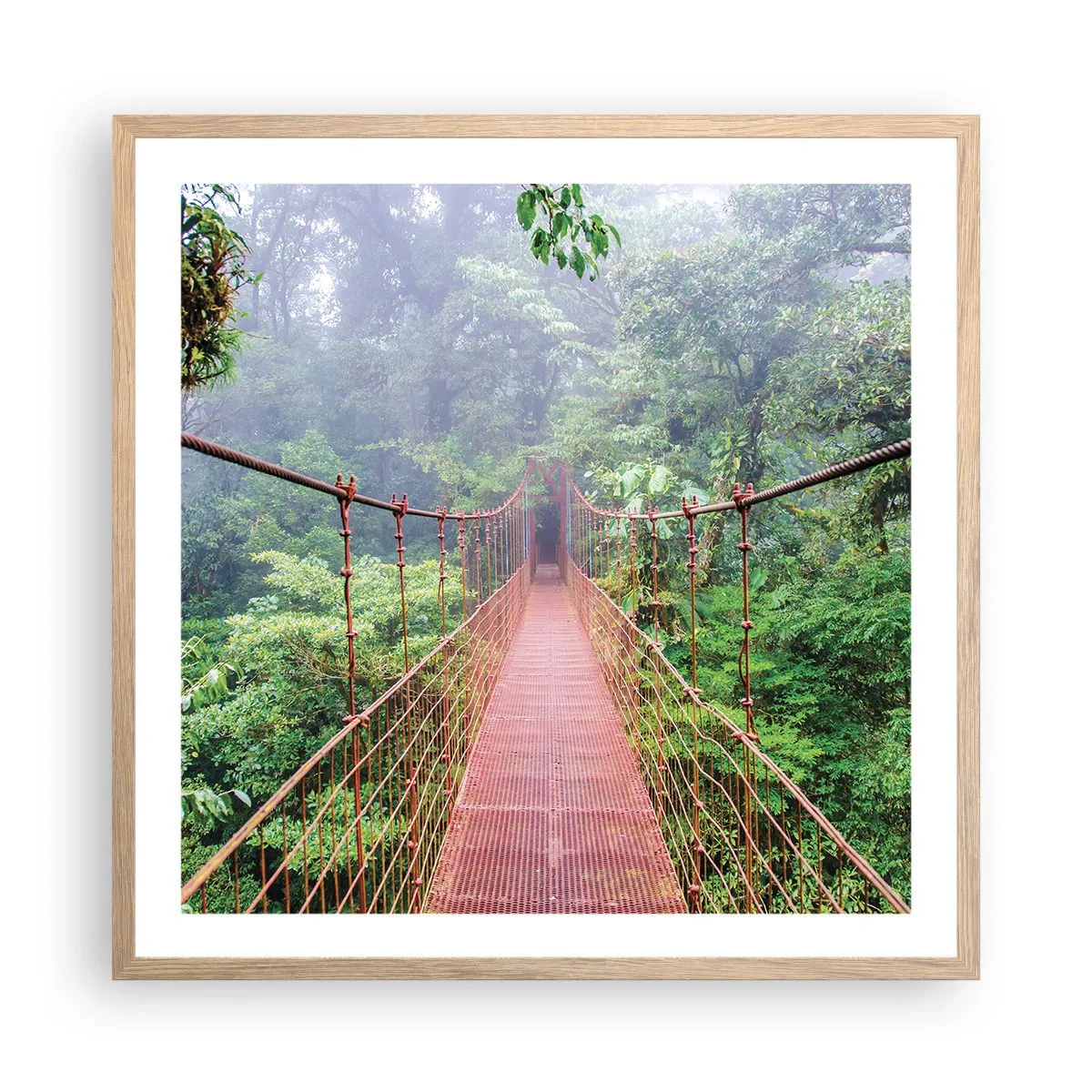 Poster in einem Rahmen aus heller Eiche - Über den Kronen aufgehängt - 60x60 cm