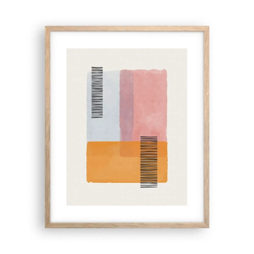 Poster in einem Rahmen aus heller Eiche - Von Ecke zu Ecke - 40x50 cm