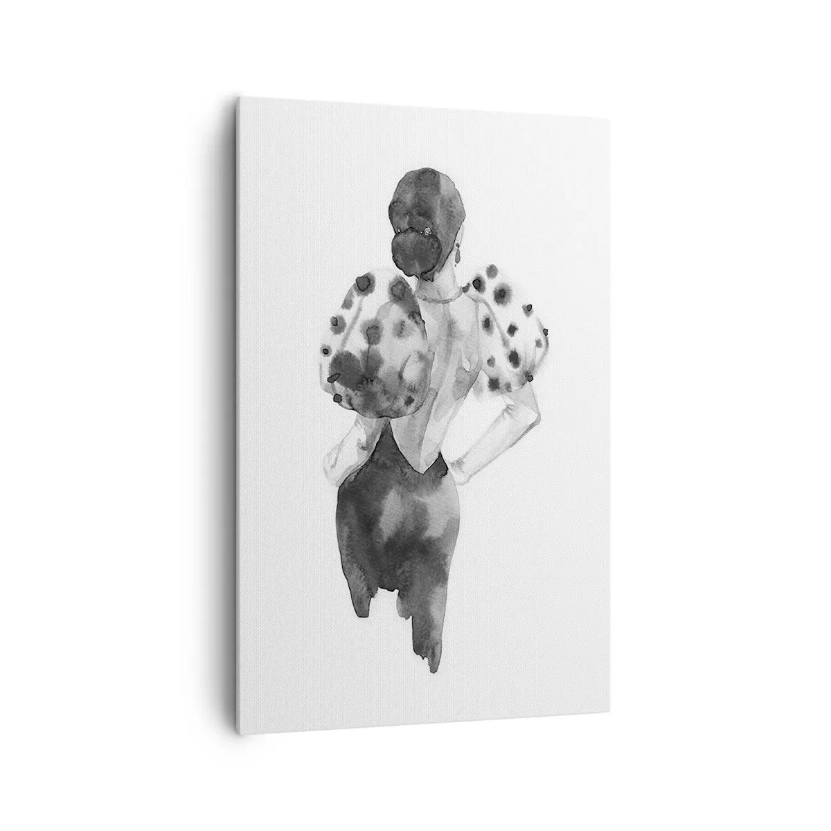 Bild auf Leinwand - Leinwandbild - Minimalistische Aquarellillustration einer Frau - 80x120cm - Sie ging direkt vorbei - Moderne Wanddekoration für Wohnzimmer und Schlafzimmer ARTTOR