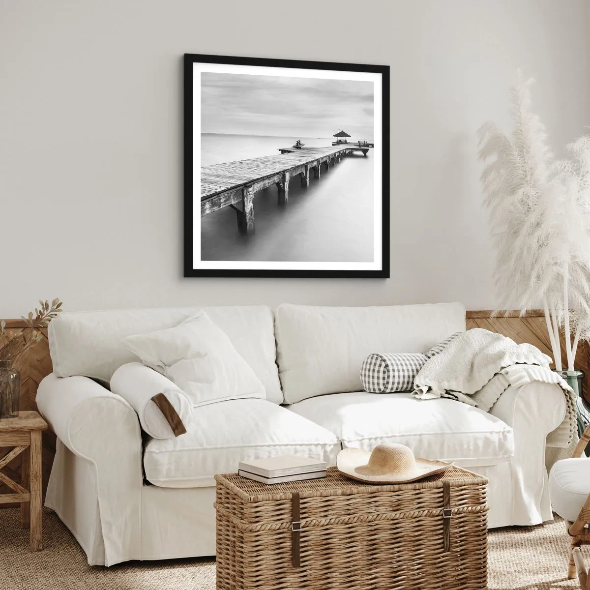 Poster in einem schwarzem Rahmen - In die Ferne - 50x50 cm