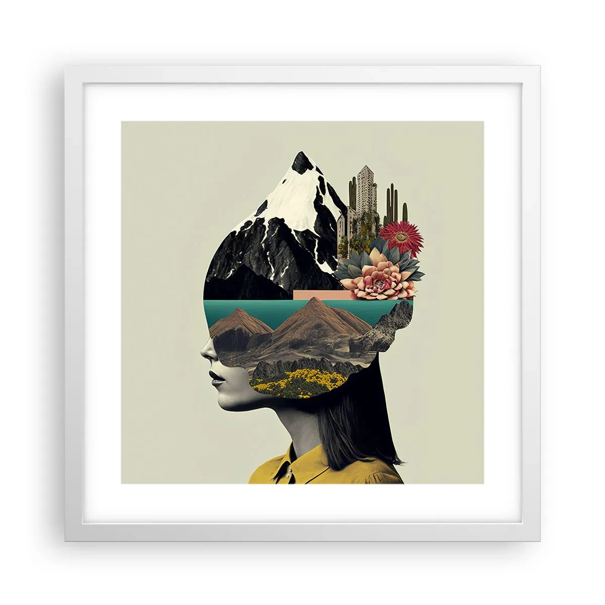 Poster in einem weißen Rahmen - Frau – bleibt immer ein Geheimnis - 40x40 cm