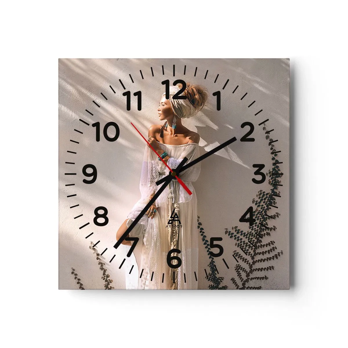 Wanduhr - Glasuhr - Die Sonne und das Mädchen - 40x40 cm
