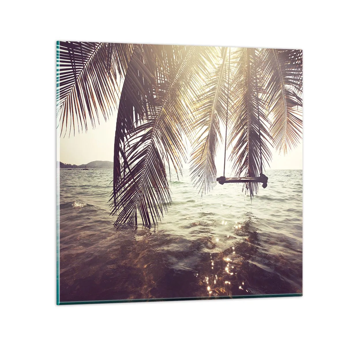 Glasbild - Bild auf glas - Sie können nach Belieben in den Wolken schwingen - 70x70 cm