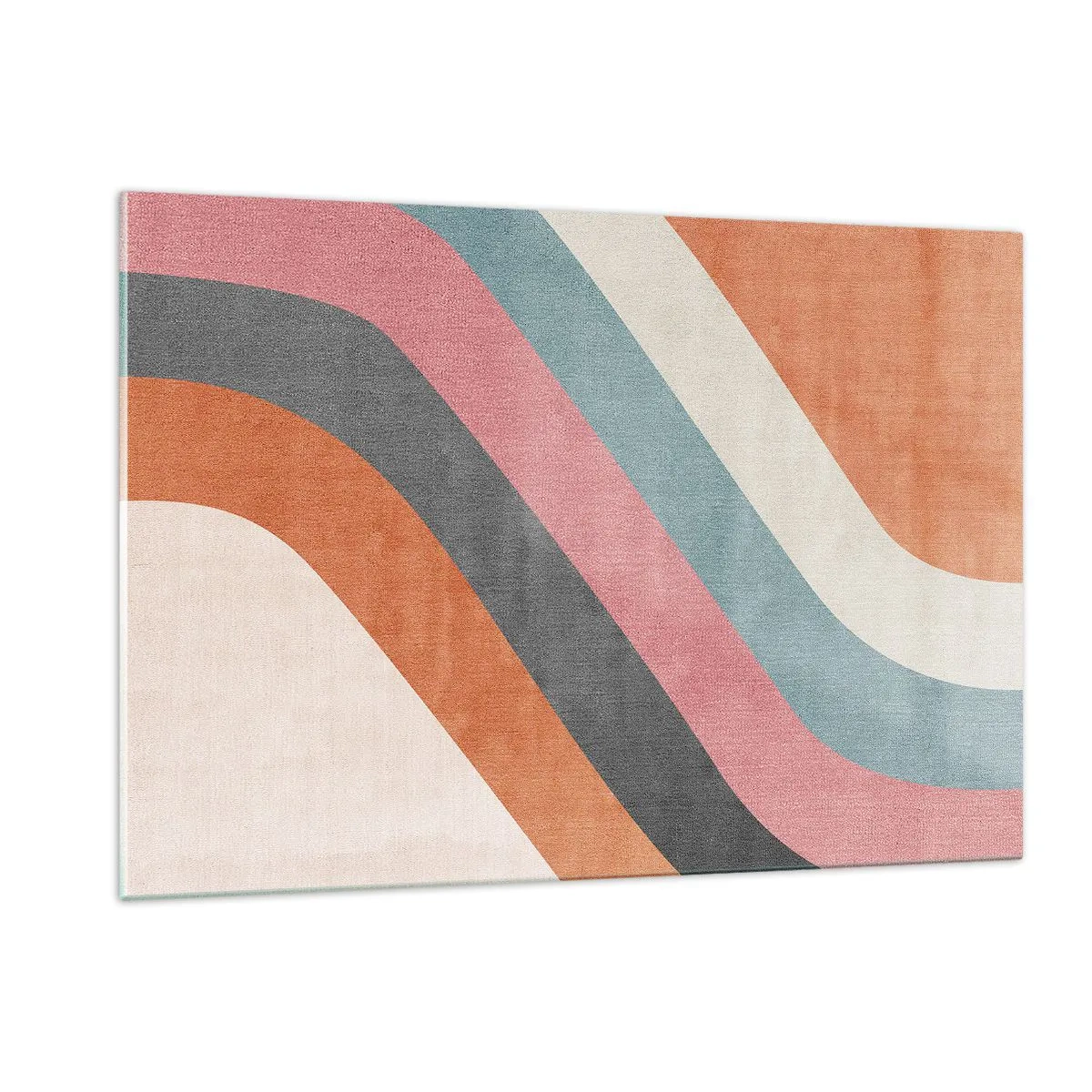 Glasbild - Bild auf glas - Bunte diagonale Streifen auf hellem Hintergrund - 120x80cm - Diagonale Komposition – Bewegung - Moderne Wanddekoration für Wohnzimmer und Schlafzimmer ARTTOR