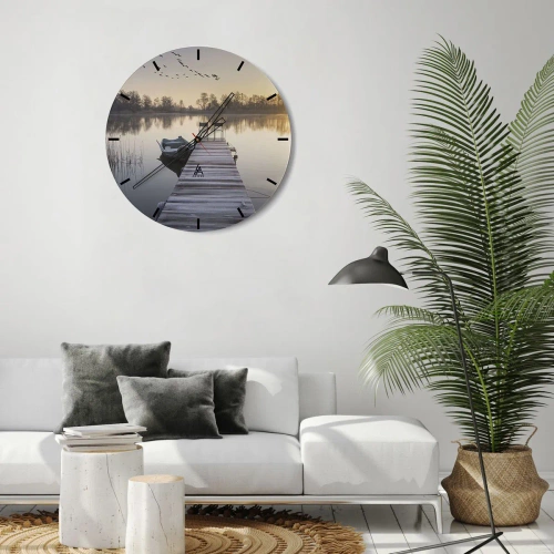 Wanduhr - Glasuhr - Ich komme nach einiger Zeit zurück - 40x40 cm