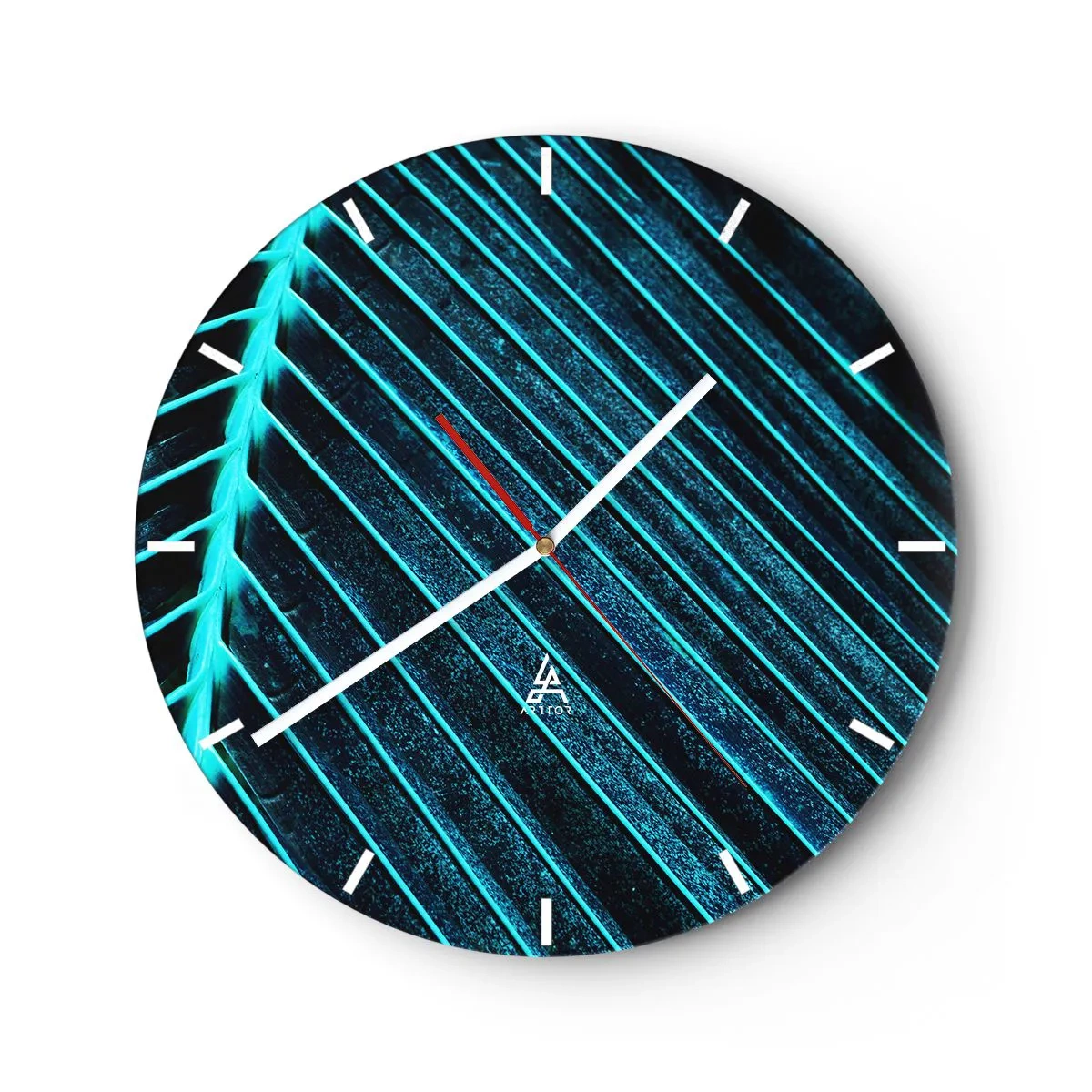 Wanduhr - Glasuhr - Grüne Textur - 40x40 cm