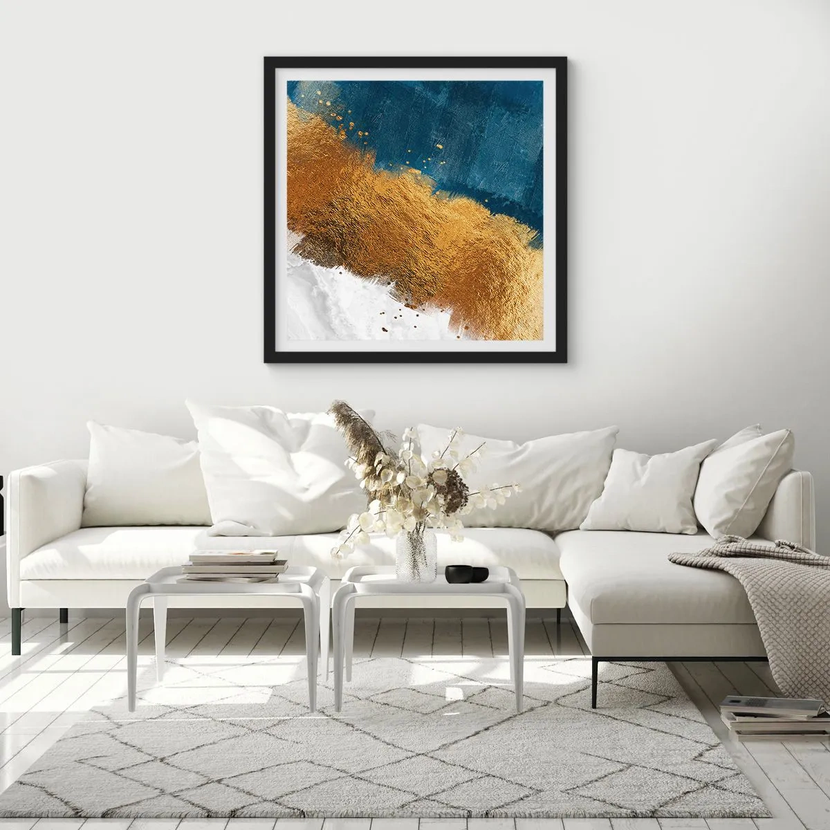 Poster in einem schwarzem Rahmen - Farben des Sommers - 60x60 cm