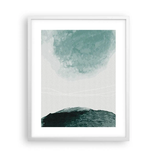 Poster in einem weißen Rahmen - Begegnung mit Nebel - 40x50 cm