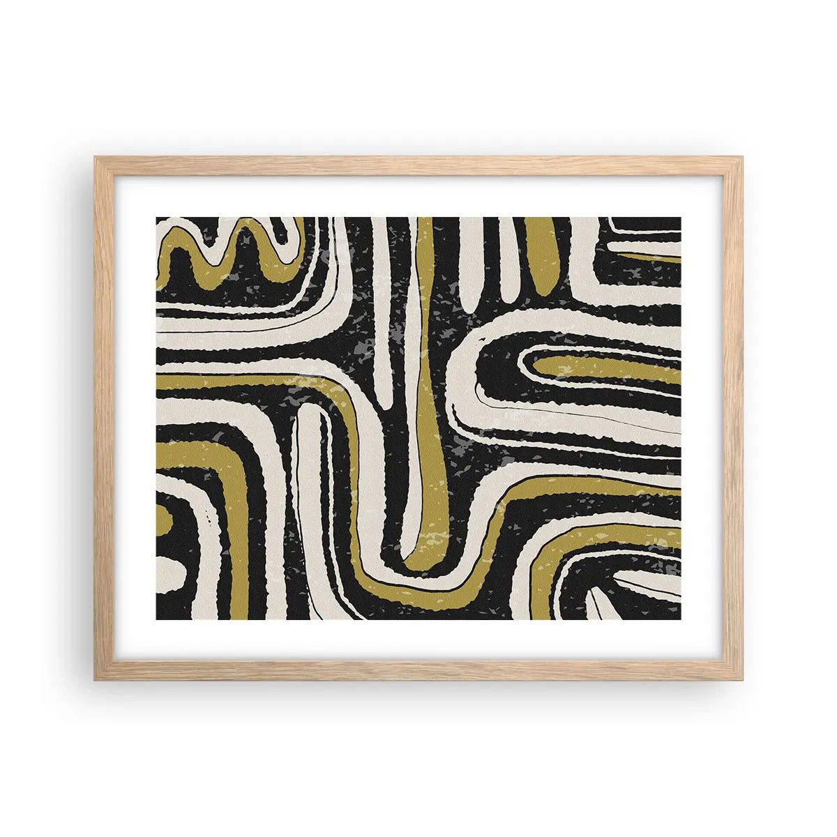 Poster in einem Rahmen aus heller Eiche - Komposition: Straßen und Gassen - 50x40 cm