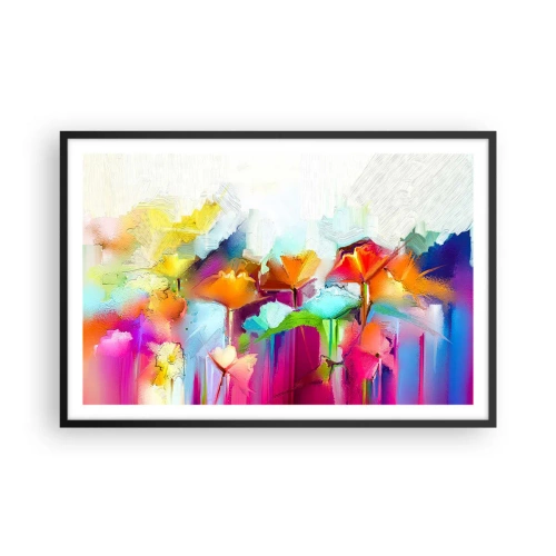 Poster in einem schwarzem Rahmen - Der Regenbogen ist aufgeblüht - 91x61 cm