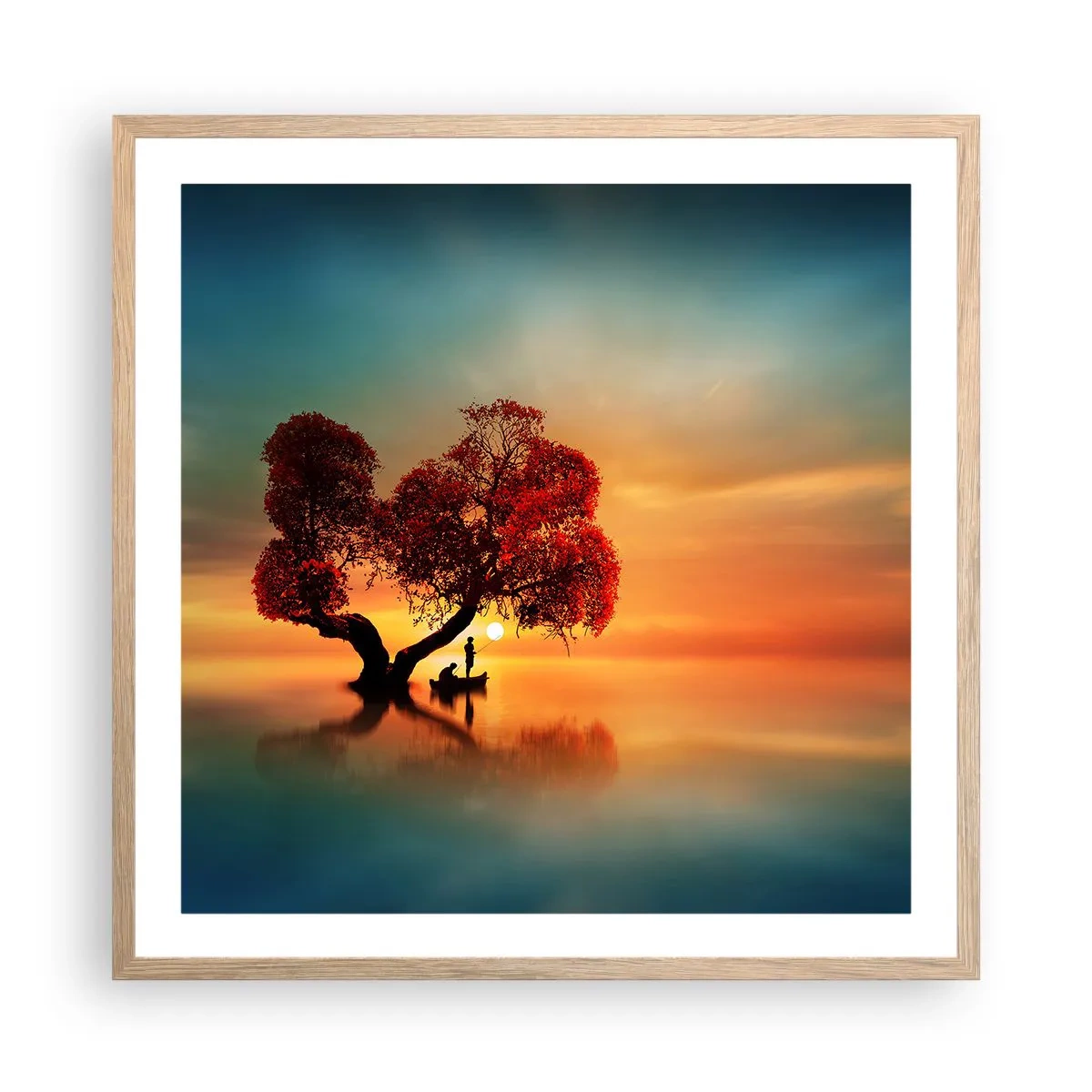 Poster in einem Rahmen aus heller Eiche - Oddaysons und die Stille der Weltlosen - 60x60 cm