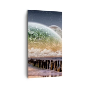 Bild auf Leinwand - Leinwandbild - Und die Welt tauchte aus dem Wasser auf - 45x80 cm