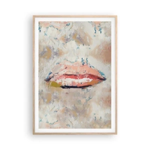 Poster in einem Rahmen aus heller Eiche - Es weckt die Sinne - 70x100 cm