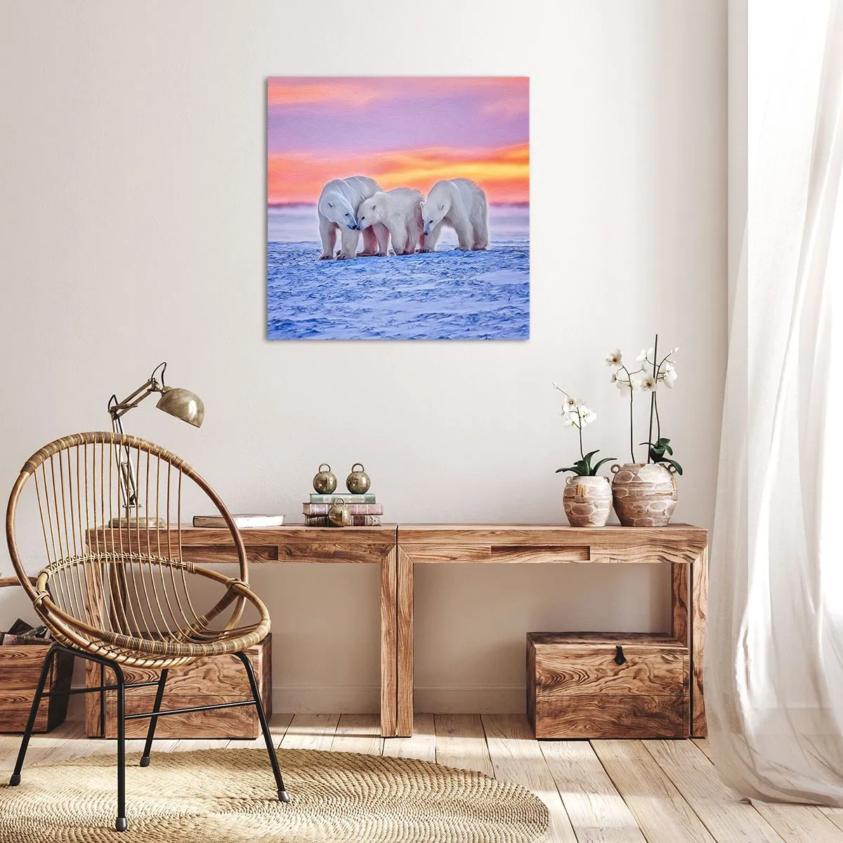 Bild auf Leinwand - Leinwandbild - Familienwärme ist genug - 50x50 cm
