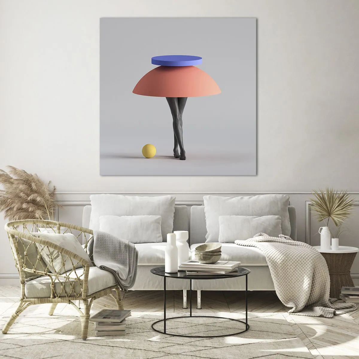 Glasbild - Bild auf glas - Surrealistische Komposition - 40x40 cm