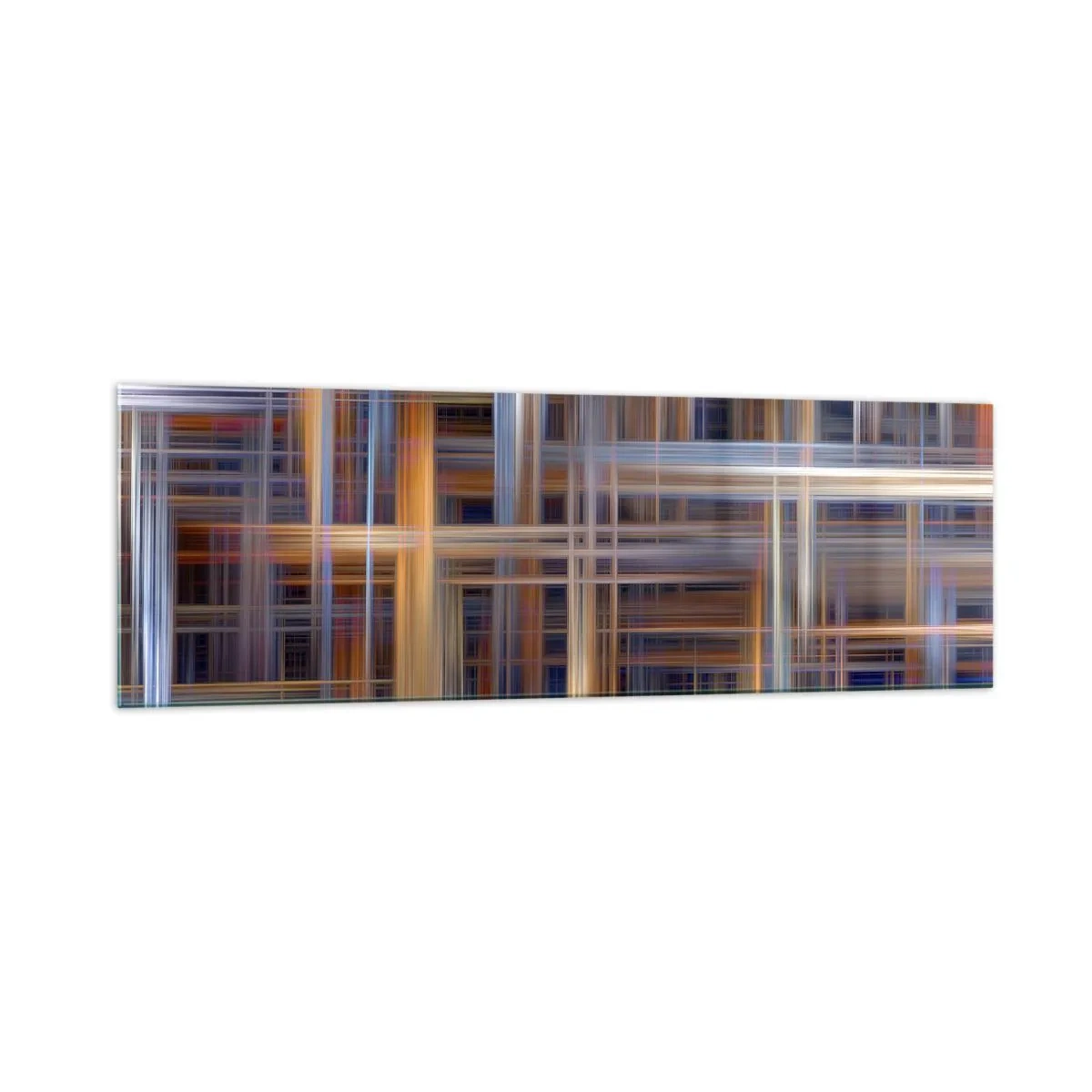 Glasbild - Bild auf glas - Abstrakte geometrische Muster in Pastellfarben - 160x50cm - Aus Licht gewebt - Moderne Wanddekoration für Wohnzimmer und Schlafzimmer ARTTOR