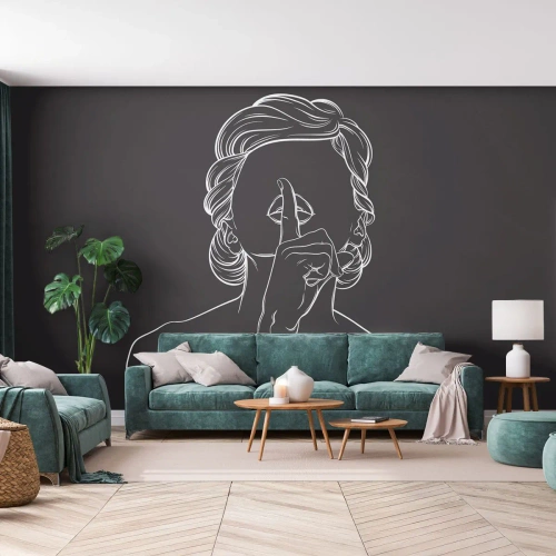 Selbstklebende Fototapete Deluxe Sticker - Schönheit erblüht in der Stille - Frau, Zeichnung, Linie - 400x280 cm