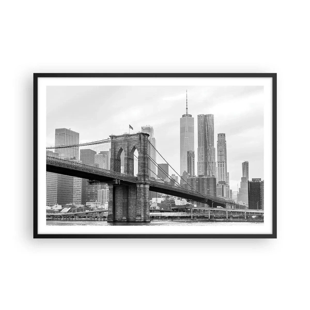 Poster in einem schwarzem Rahmen - New Yorker Atmosphäre - 91x61 cm