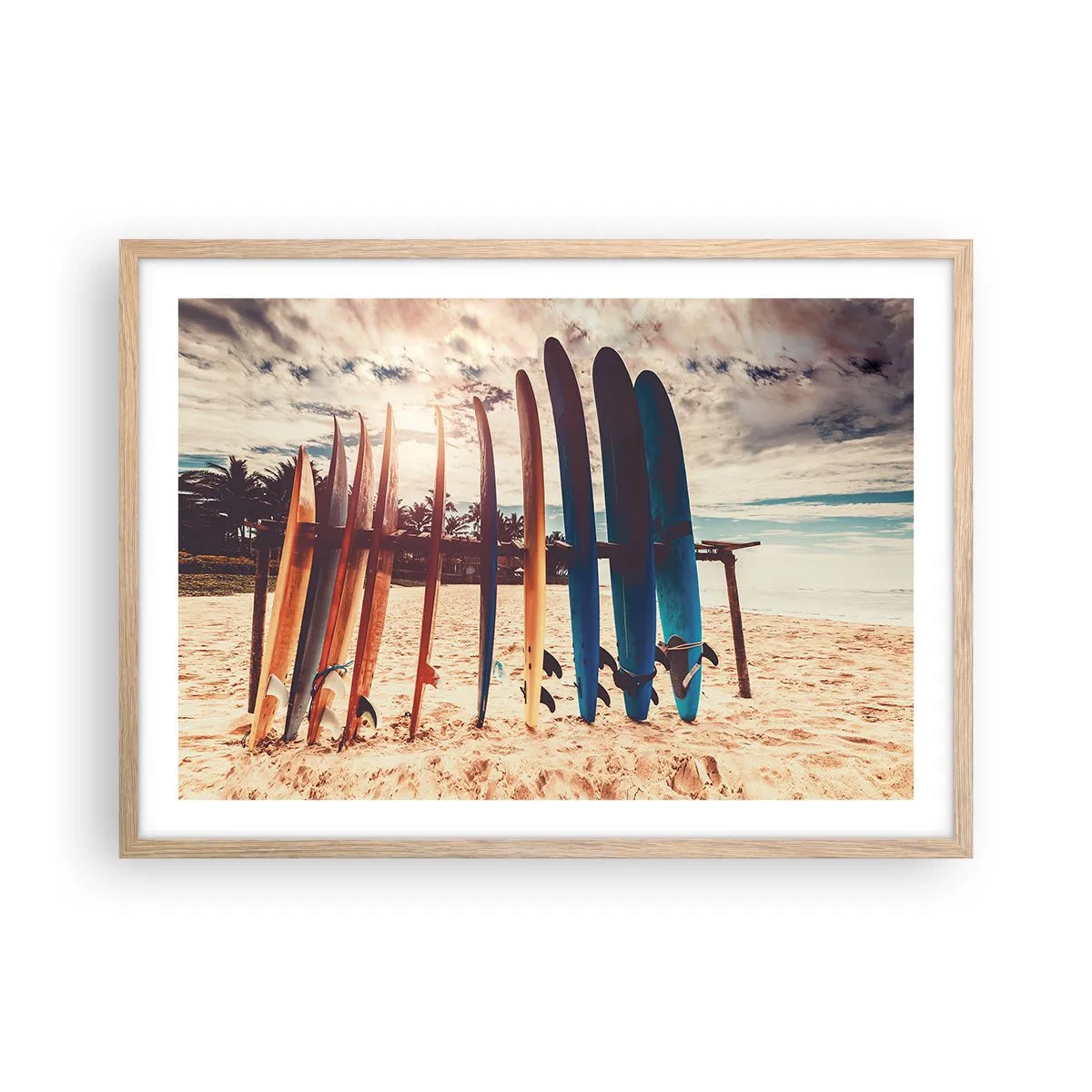 Poster in einem Rahmen aus heller Eiche - Gute Nacht bis morgen - 70x50 cm