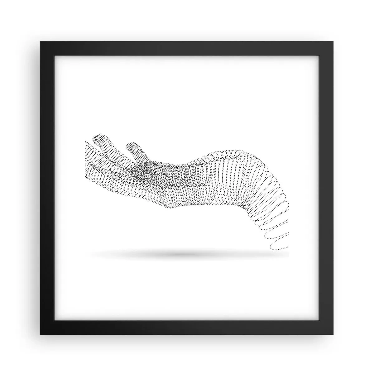Poster in einem schwarzem Rahmen - Federnde Hand - 30x30 cm