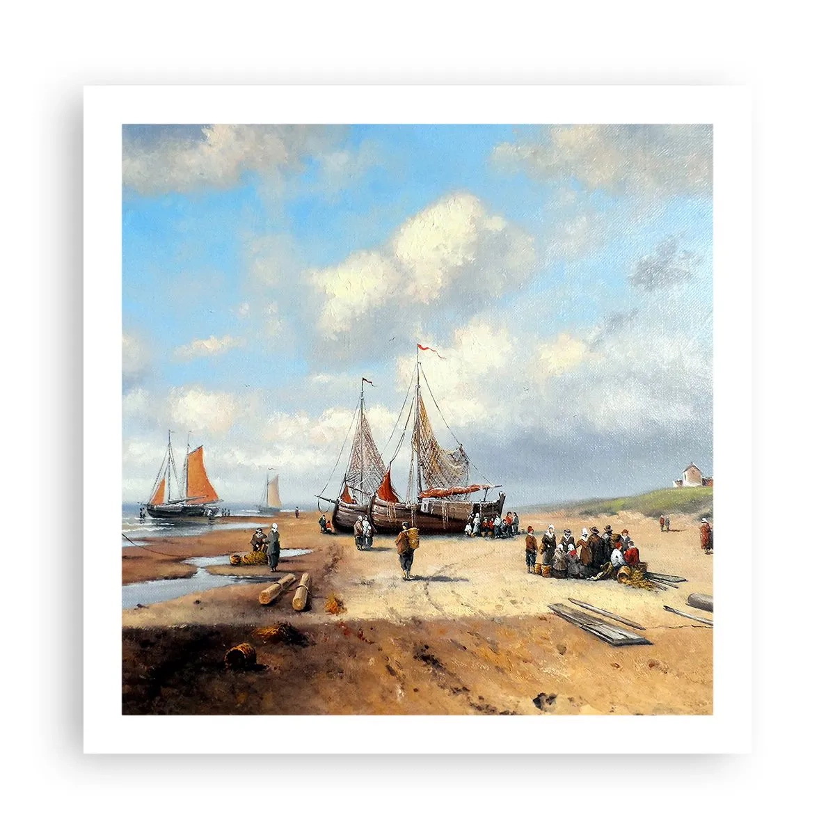 Poster - Nach einem erfolgreichen Fischfang - 60x60 cm