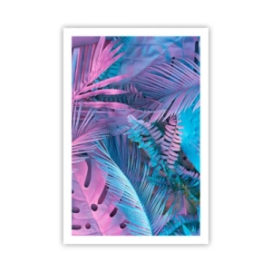 Poster - Tropen in Rosa und Blau - 61x91 cm