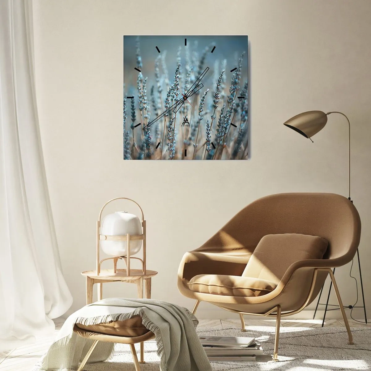 Wanduhr - Glasuhr - Duftendes Kornfeld - 40x40 cm