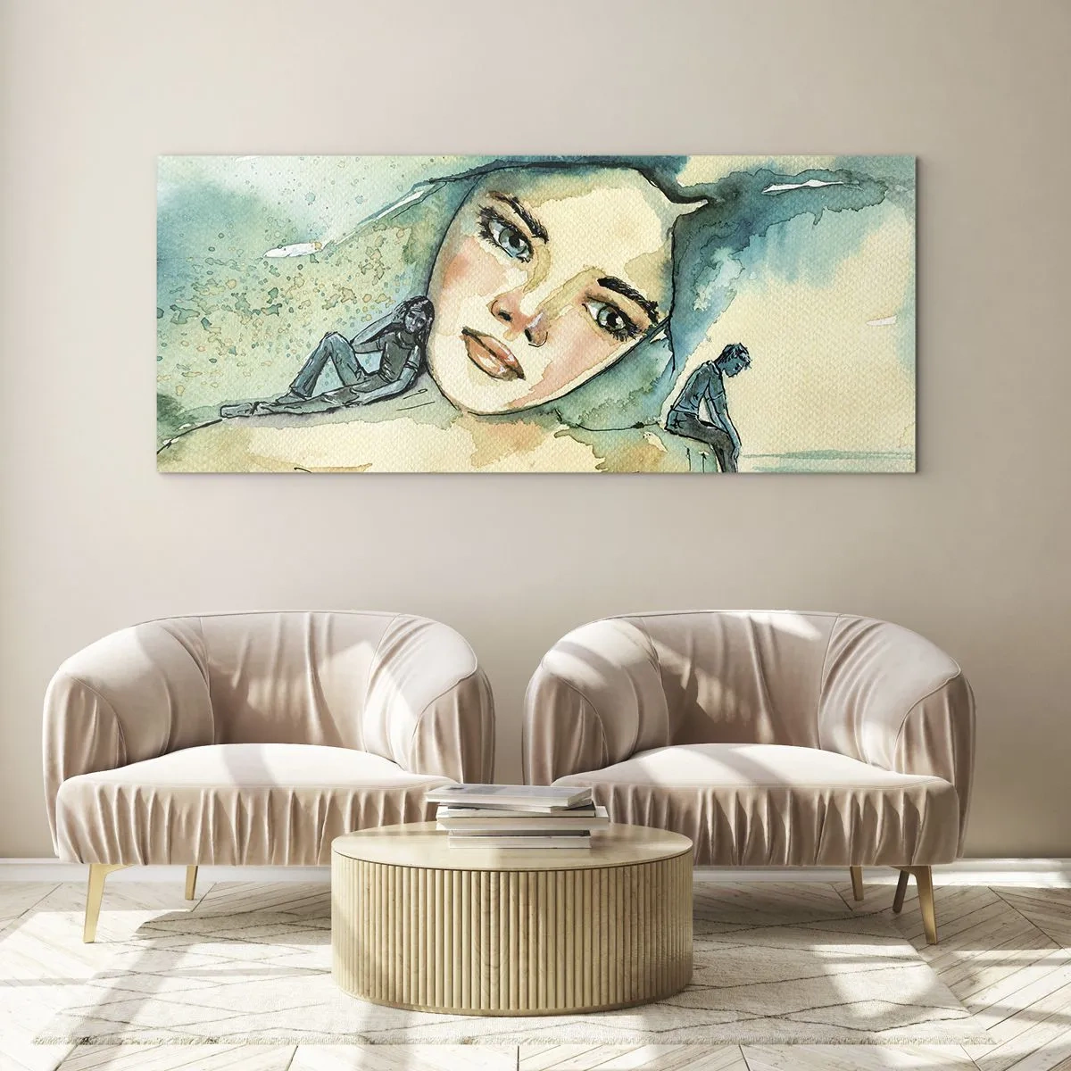 Glasbild - Bild auf glas - Bin ich blau? - 100x40 cm