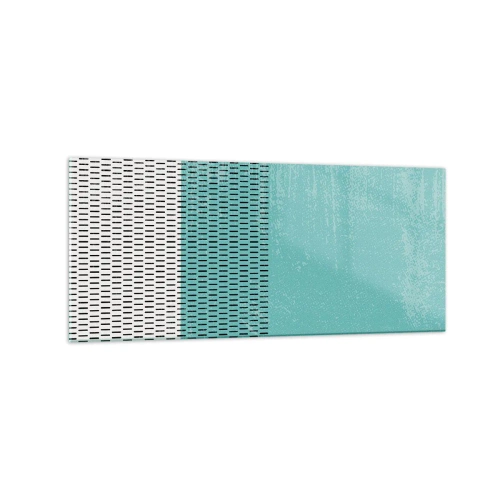 Glasbild - Bild auf glas - Geometrische Komposition mit Türkis und Linien - 120x50cm - Eine ausgewogene Komposition - Moderne Wanddekoration für Wohnzimmer und Schlafzimmer ARTTOR