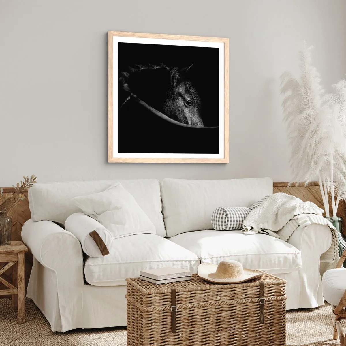 Poster in einem Rahmen aus heller Eiche - Schwarzer Prinz - 40x40 cm