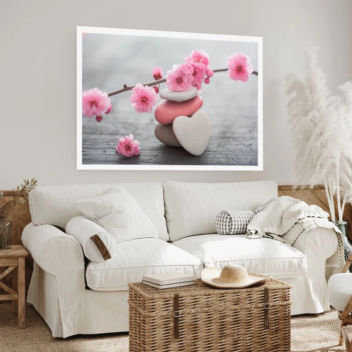Poster - Glückseligkeit mit einer Kirschblüte - 91x61 cm