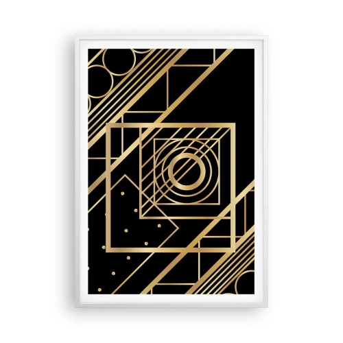 Poster in einem weißen Rahmen - Goldene Geometrie - 70x100 cm