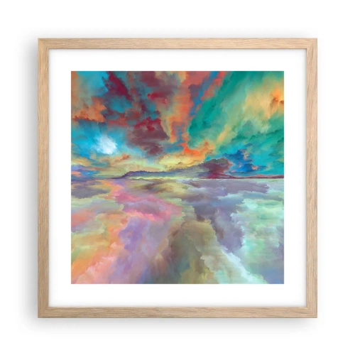 Poster in einem Rahmen aus heller Eiche - Zwei Himmel - 40x40 cm