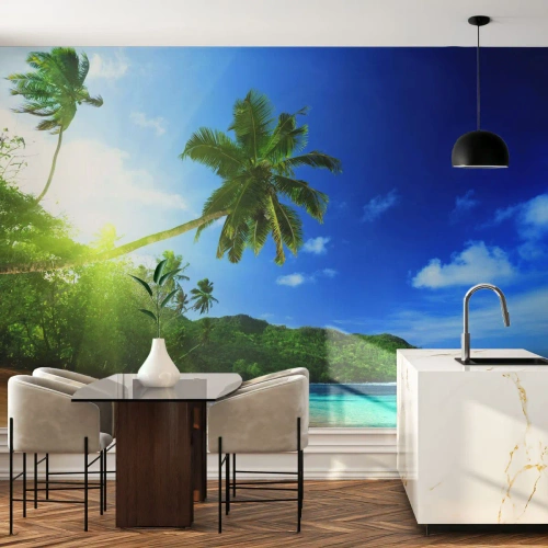 Fototapete Premium Sand - Die sanfte Berührung der Tropen - Landschaft, Ozean, Strand - 400x280 cm