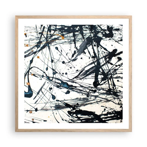 Poster in einem Rahmen aus heller Eiche - Expressionistische Abstraktion - 60x60 cm