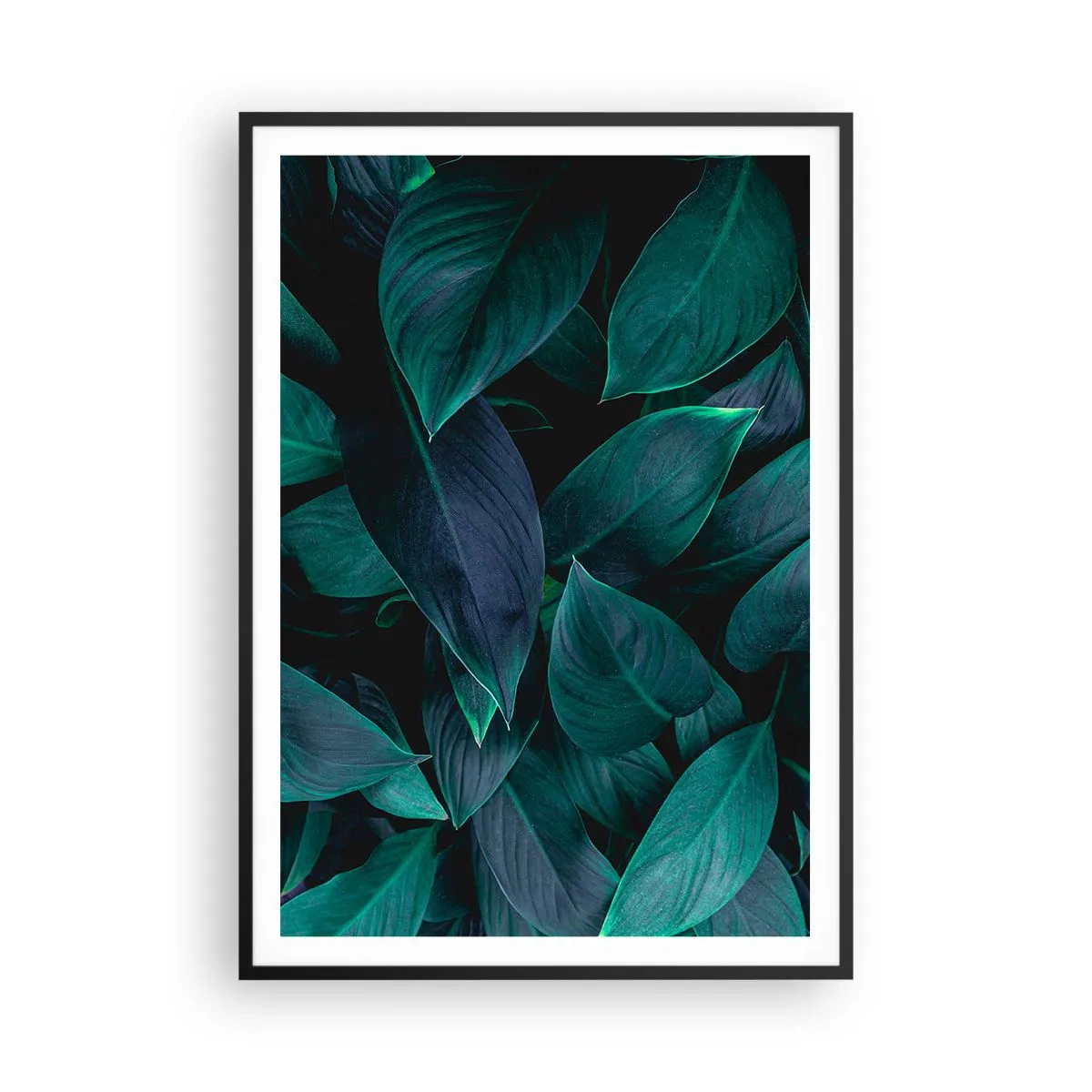 Poster in einem schwarzem Rahmen - Grün in sich selbst - 70x100 cm