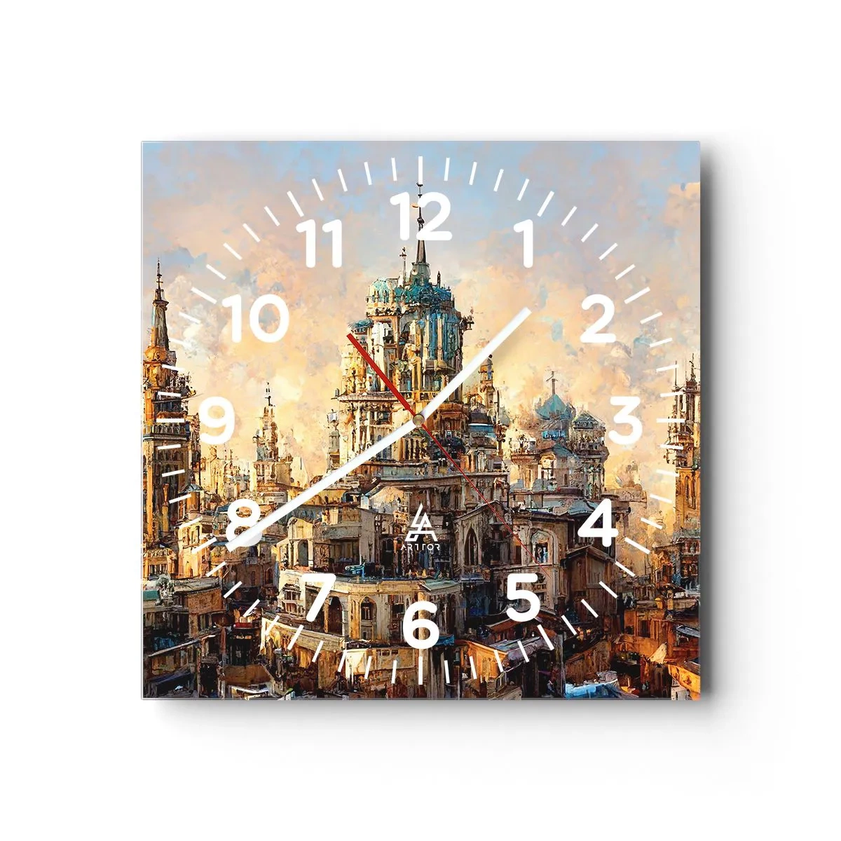 Wanduhr - Glasuhr - Stadt der Städte - 30x30 cm