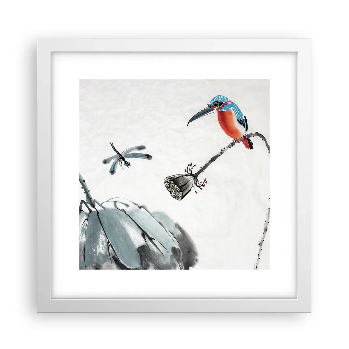 Poster in einem weißen Rahmen - Das Leben der Wiese - 30x30 cm