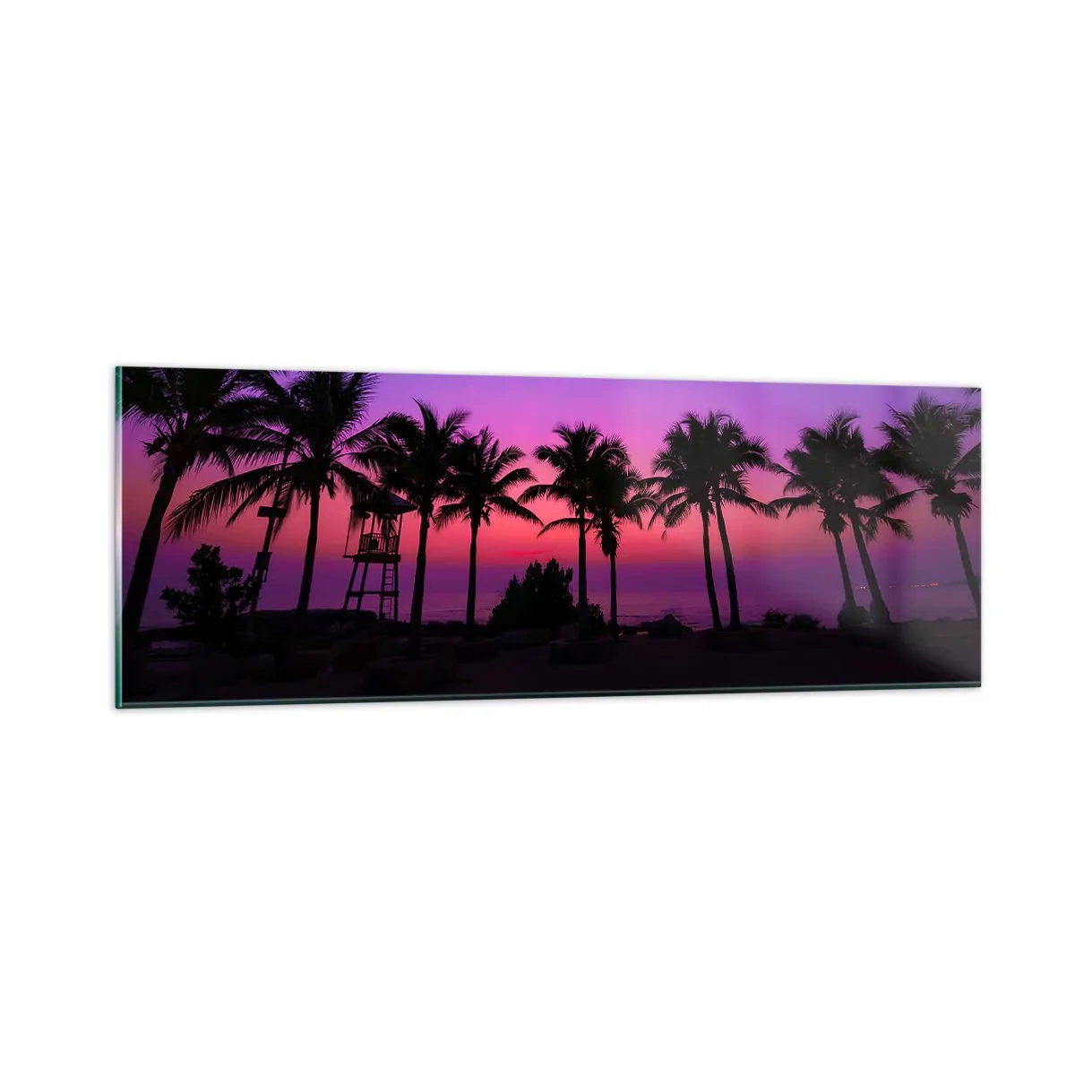 Glasbild - Bild auf glas - Abend unter Palmen - 90x30 cm
