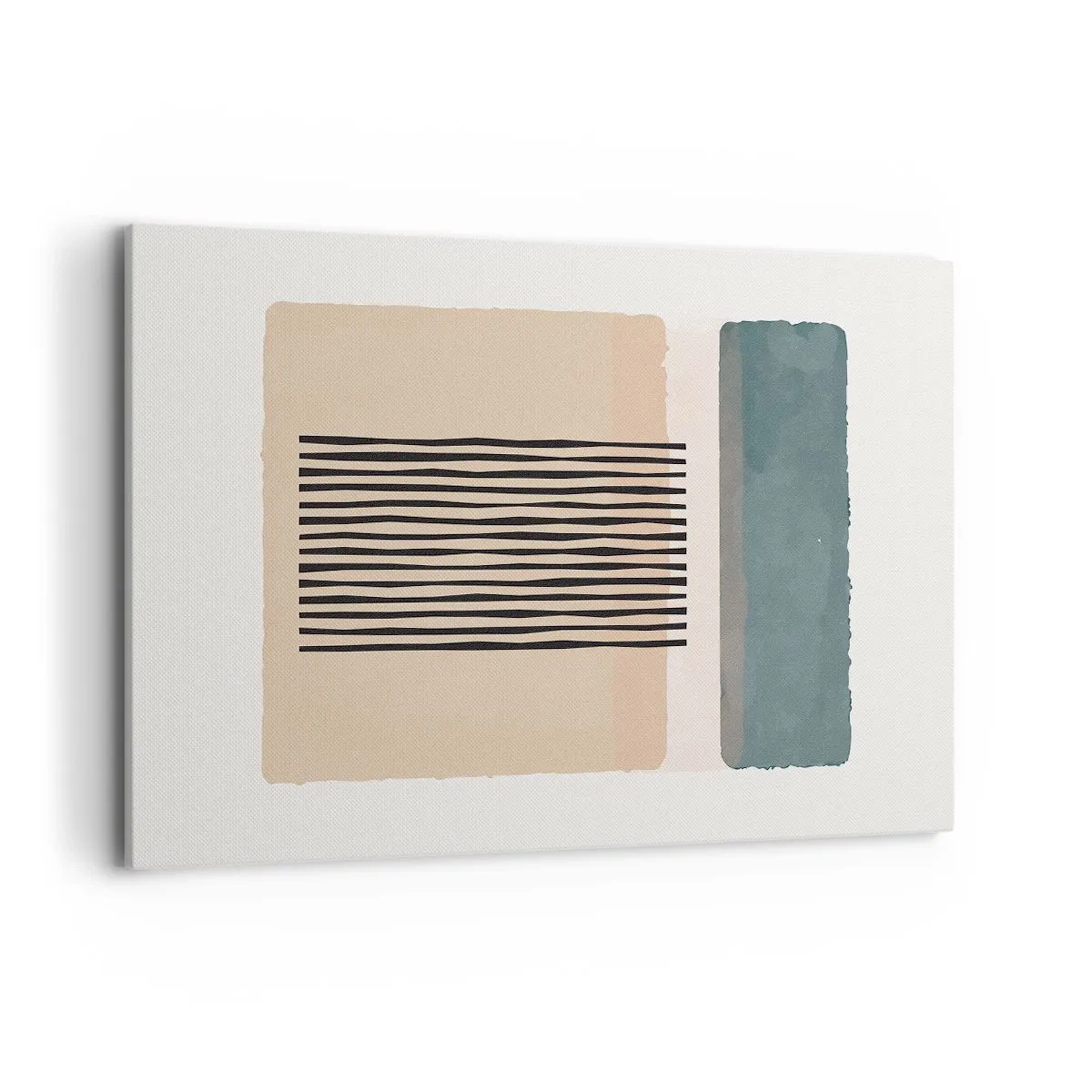 Bild auf Leinwand - Leinwandbild - Minimalistische geometrische Formen in Beige- und Grüntönen - 120x80cm - Alles ist in Ordnung - Moderne Wanddekoration für Wohnzimmer und Schlafzimmer ARTTOR