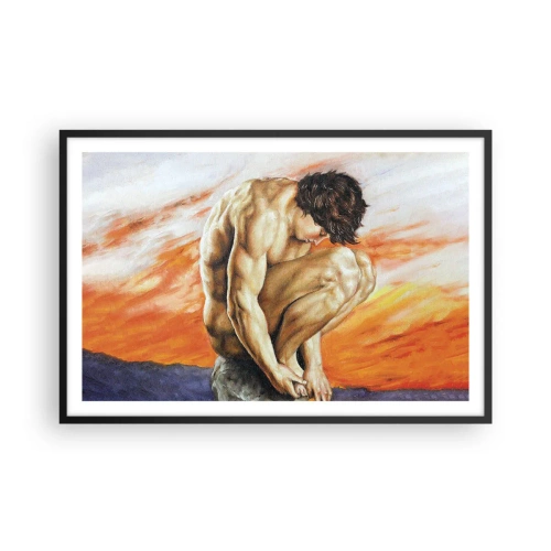 Poster in einem schwarzem Rahmen - In sich versunken - 91x61 cm