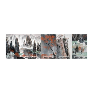 Fototapeten Muster Premium Canvas - Mächtige Wächter - Abstraktion, Fantasie, Landschaft - 100x30 cm