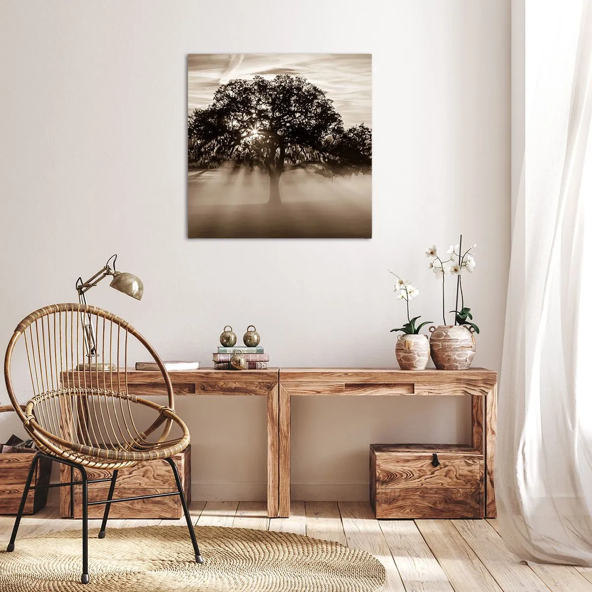 Bild auf Leinwand - Leinwandbild - Baum der guten Nachrichten  - 70x70 cm